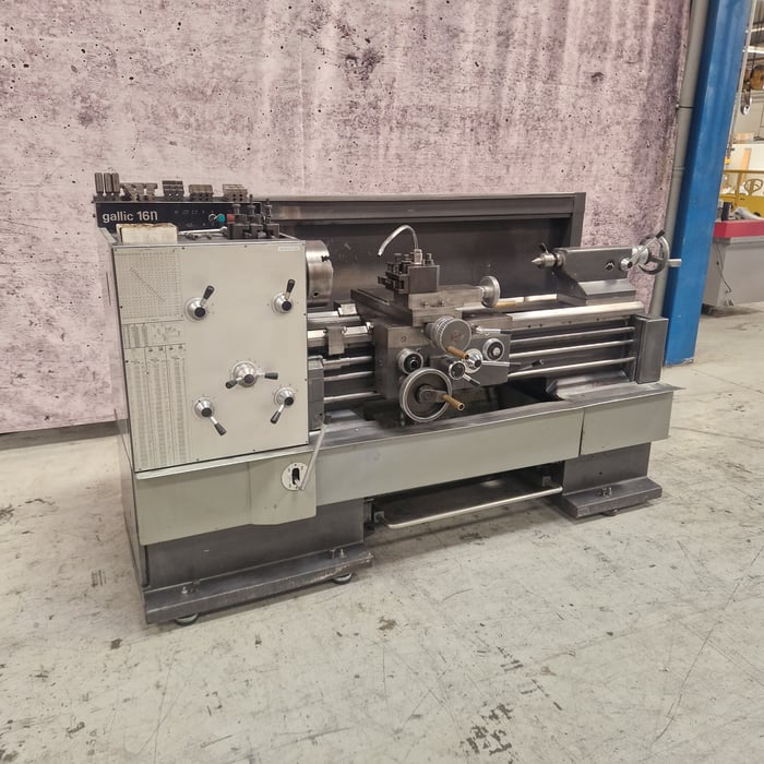 Used Mondiale Gallic16N lathe - 207,5 x 1000 x 45 mm. 