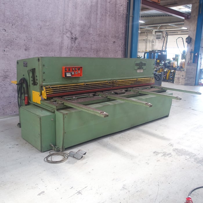 Used Sagita/Beyeler 3100X10 hydr. shear - 3100 x 10 mm.