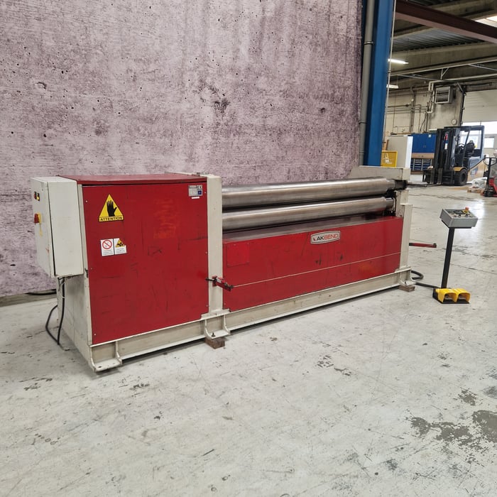Used Akyapak ASM-S 190-20/6 motorized sheet roller - 2100 x 7 mm.